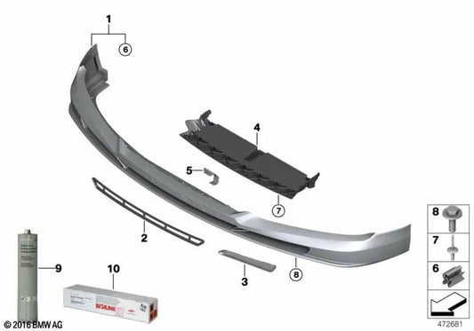 Insert de spoiler avant pour la série BMW 7 G12 (OEM 51117992039). BMW d'origine