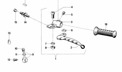 Goma de empuñadura izquierda redonda para BMW (OEM 32721230407). Original BMW