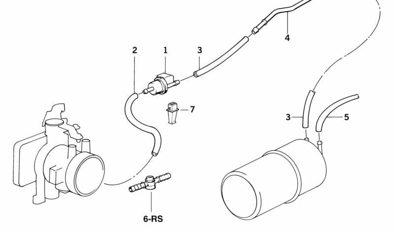 Tubo de ventilación OEM 11731717849 para BMW E30 y E34. Pieza original BMW.
