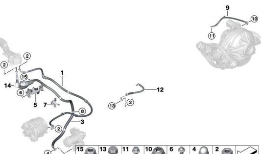 Cabo de aterramento para BMW Série 2, G42, G87, Série 3, G20, G21, G28, G80, Série 4, G22, G23, G26, G82 (OEM 12429894330). BMW originais.
