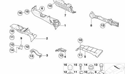 Soporte izquierdo salpicadero OEM 51458398095 para BMW E46, E83, E85. Pieza original BMW.