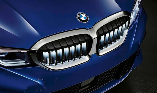 Parrilla frontal "Iconic Glow" con luz LED OEM 63172466703 para BMW G20 y G21. Iluminación decorativa activa al abrir/cerrar el coche. Original BMW.