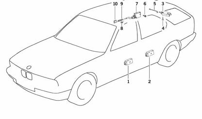 Casquillo OEM 51258116266 para BMW E12, E28, E34, E24, E23, E32. Pieza original BMW utilizada en la zona de la cerradura del maletero o de la tapa del depósito. Original BMW.