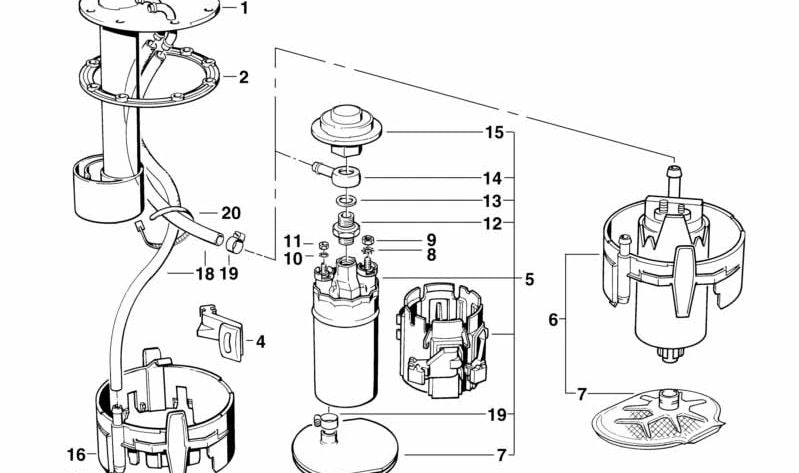 Silentblock de soporte de depósito de combustible OEM 16141178877 para BMW E34, E32. Original BMW.