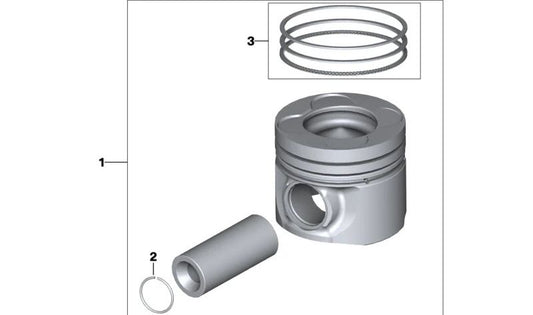 Mahle Piston für BMW 3 E90 -Serie, E91, E92, E93, 5 E60 -Serie, E61, 7 E65, X3 E83, X5 E70, X6 E71 (OEM 11257792745). Original BMW.