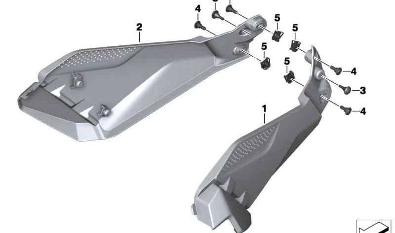Moldura lateral depósito derecho OEM 46638528676 para motos BMW R1200GS, R1250GS. Original BMW Motorrad.