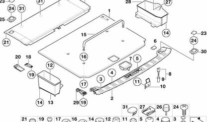 Protector de umbral de maletero OEM 51478185232 para BMW E39. Original BMW.