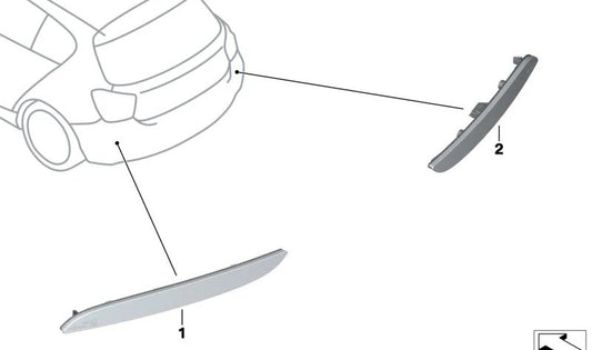 Catadióptrico trasero derecho OEM 63147363788 para BMW 1 F20, F21 LCI (2014-2019). Original BMW.