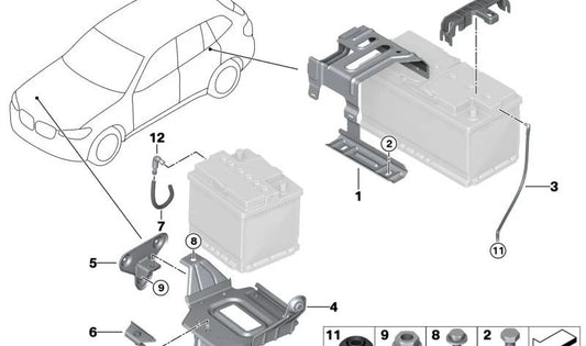 Batteriepol -Schutzplatte für BMW X3 F97, F97N, G01N; X4 F98, F98N, G02, G02N (OEM 61218703396). Original BMW.