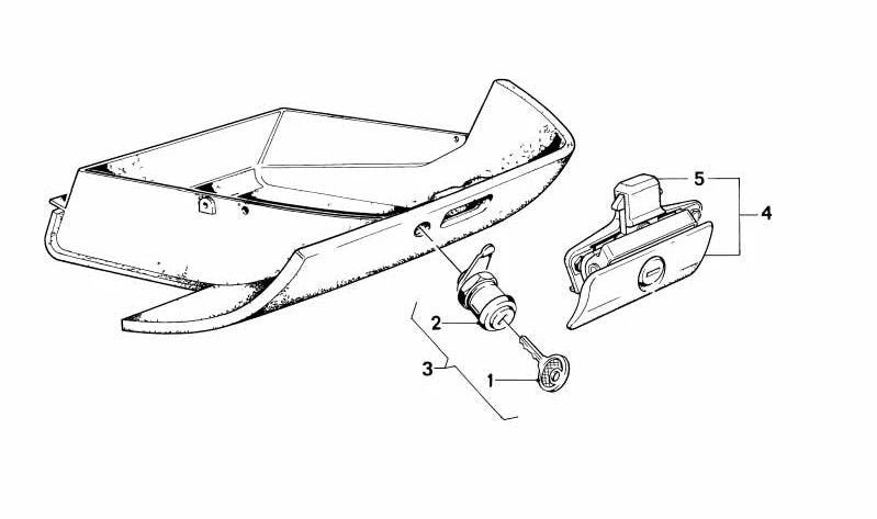 Cerradura con llave OEM 51161962654 para BMW E24. Original BMW.