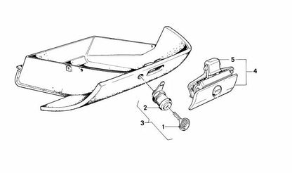 Cerradura con llave OEM 51161962654 para BMW E24. Original BMW.
