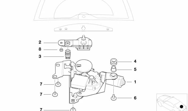Moteur de pare-brise arrière pour BMW E46 (OEM 61627010295). BMW d'origine