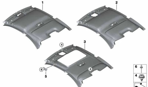 Techo interior para BMW con techo solar OEM 51448063148 compatible con F22, F87. Original BMW.
