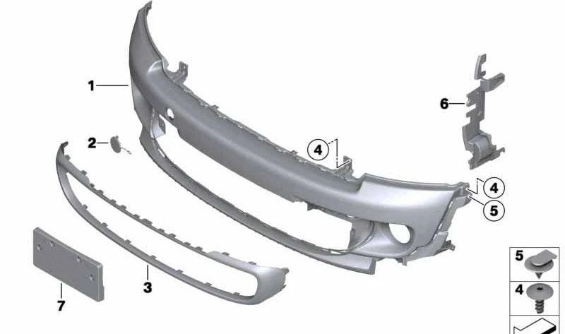 Soporte para matrícula trasero OEM 51132756949 para MINI R56, R55, R57, R56 LCI, R55 LCI, R57 LCI. Original MINI.