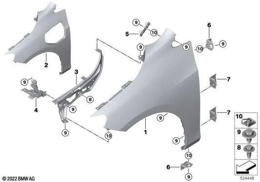 Rechte Erweiterung der Fender Support für BMW Series 2 U06 (OEM 41008737130). Original BMW