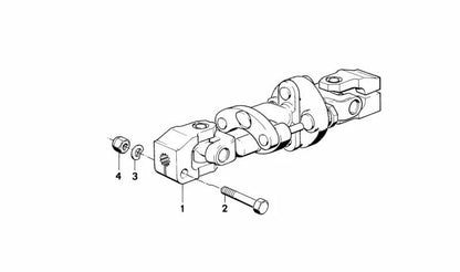 Eje de dirección inferior OEM 32312225912 para BMW E30. Pieza original BMW.