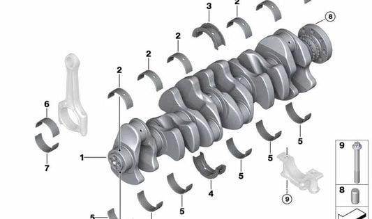 Cigüeñal OEM 11219500748 para BMW G87, G80, G80N, G81, G81N, G82, G82N, G83, G83N, F97N, F98N. Recambio original BMW. Ideal para reemplazo del eje del motor.