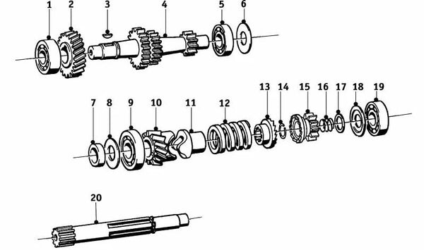 Arandela de empuje OEM 23211020164 para BMW Motorrad R25, R25/2, R25/3, R26, R27, R50, R50 S, R50/2, R60, R60/2. Original BMW.