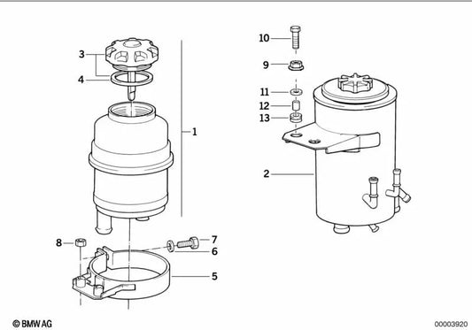 Recipiente de óleo para BMW Série 5 E34 (OEM 32411139671). BMW originais.