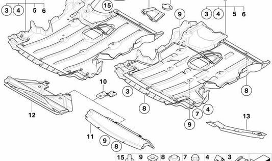 Proteção do compartimento motor para BMW E82 (OEM 51758046497). BMW original.