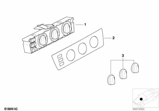 Rotierende Steuerelemente für BMW E39, E53 (OEM 6411837935). Original BMW.