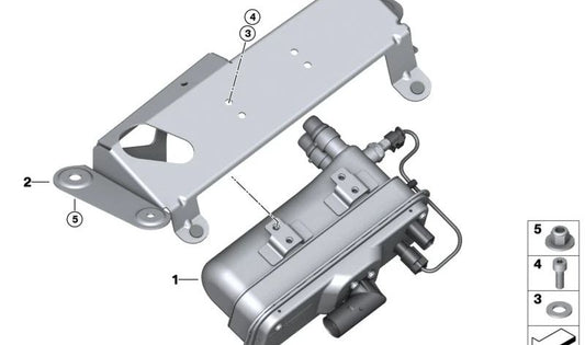 Supporto riscaldatore elettrico OEM 64129322362 per BMW F15. BMW originale.