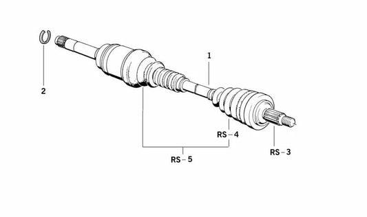 Kit de réparation des soufflets extérieurs pour BMW E34 (OEM 31601227836). BMW d'origine.