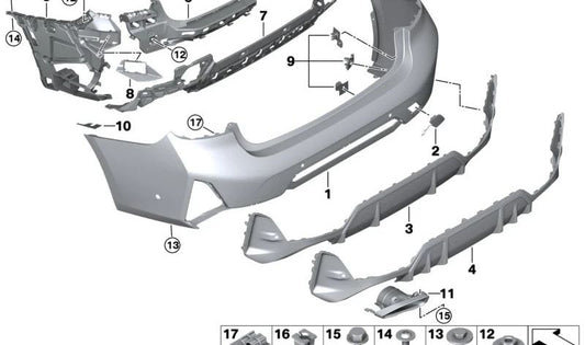 Adattatore di supporto posteriore OEM 51128085499 per BMW G28N. BMW originale.