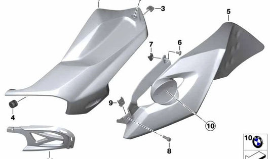 Capa direita OEM 46637713496 Para BMW Motorrad K 1200 R, K 1300 R. Original BMW Motorrad.