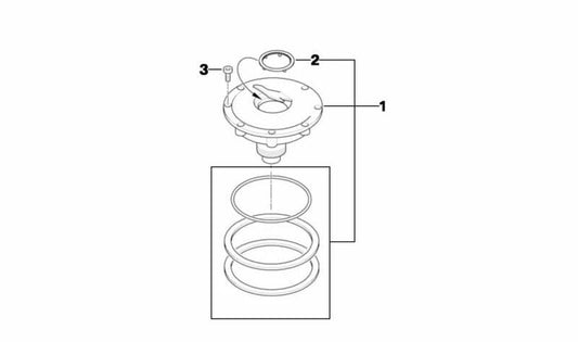 Tapón del depósito OEM 16118541815 para BMW Motorrad R1200RT, R900RT (K26). Original BMW Motorrad.