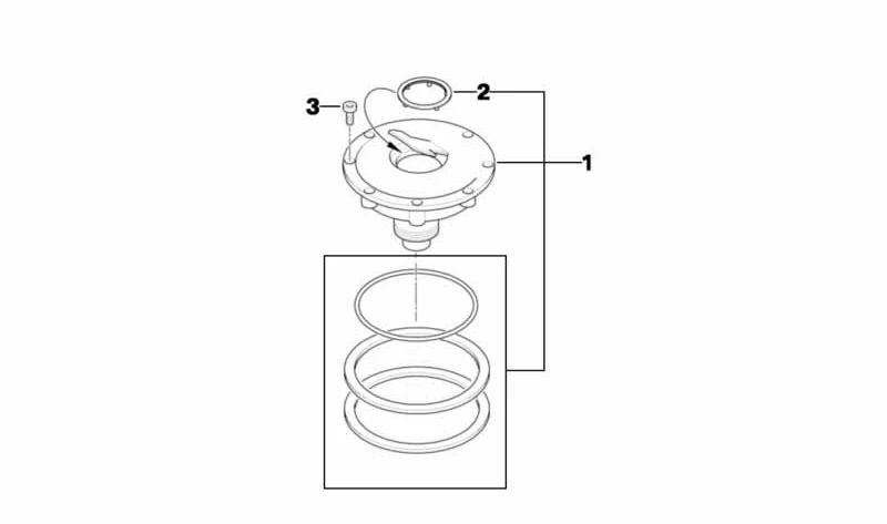 Tapón del depósito OEM 16118541815 para BMW Motorrad R1200RT, R900RT (K26). Original BMW Motorrad.