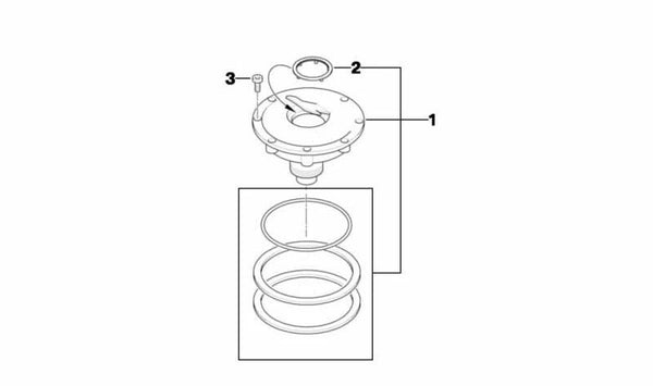 Tapón del depósito OEM 16118541815 para BMW Motorrad R1200RT, R900RT (K26). Original BMW Motorrad.