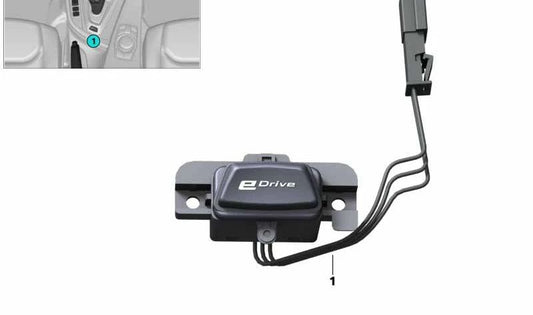 EDRive OEM button 61319327897 for BMW F30 330E. Original component used to activate hybrid system functions. Only compatible with 330E models. Original BMW.