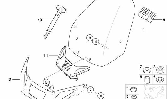 Derivabrisas alto delantero OEM 46637670219 para motos BMW R 1150 RS, R 850 RT, R 1150 RT. Original BMW Motorrad.