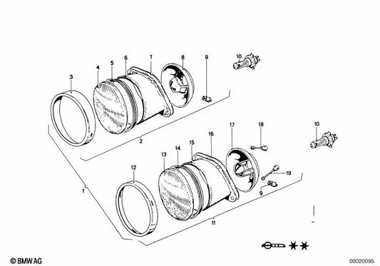 Faróis H4 BOSCH para BMW E46, F30, F80 (OEM 63121357143). BMW original