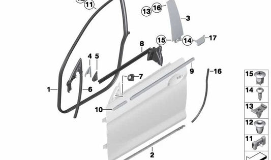 Cubierta exterior corta izquierda OEM 51337275787 para BMW F06, F06N, F12, F12N, F13, F13N. Original BMW.