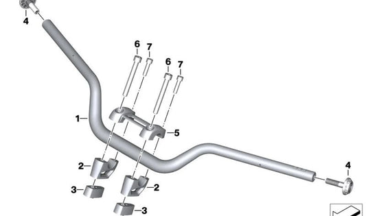 Estribo de sujeción inferior OEM 32718538049 para motos BMW R nineT, K 1600 GTL, K 1600 Bagger... y más. Original BMW Motorrad.