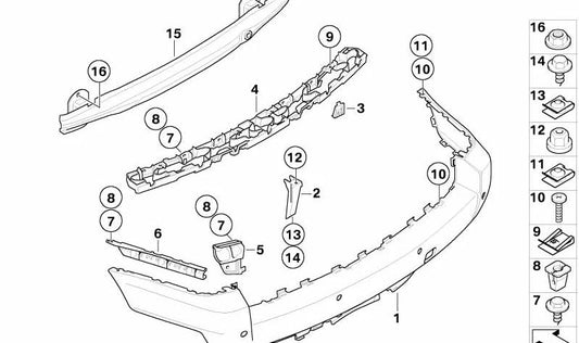 Rear bumper bracket for BMW E83 (OEM 51123401944). Original BMW