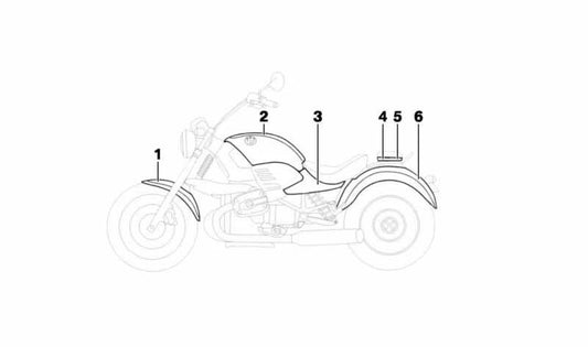 Cubierta lateral izquierda imprimada OEM 46632328325 para BMW Motorrad R850C, R1200C, R1200CL. Compatible con modelos R259 y RK30. Pieza original BMW Motorrad.