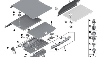 Revestimiento suelo maletero OEM 51477373584 para BMW G30, G31, G38. Original BMW.
