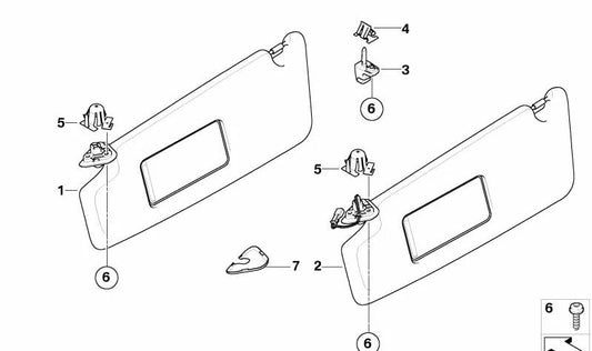Parasol -Unterstützung für BMW E83, E83N (OEM 51163404034). Original BMW