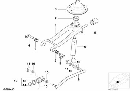 Hebel für BMW E46 (OEM 25117543189). Original BMW