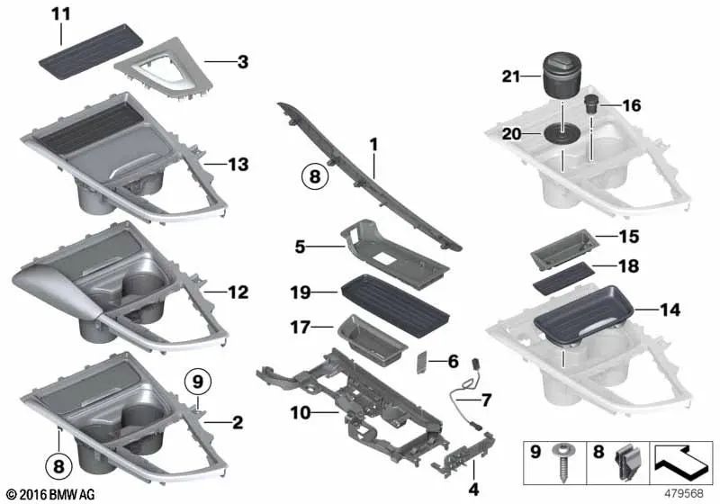 Placa de montagem para BMW F20, F21, F22, F23, F30, F31, F34, F35, F80, F32, F33, F36, F82, F83 (OEM 51169227904). BMW original