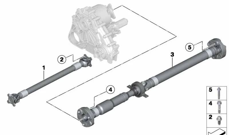 Eje de transmisión para caja automática OEM 26108651360 para BMW F22, F23. Original BMW.