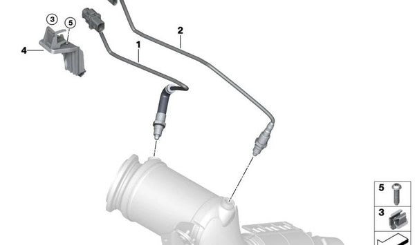 Sonda lambda OEM 11788686977 para BMW F70, U06, U11, U12, U10 y MINI F65, F66, U25. Compatible con varios modelos. Recambio original BMW y MINI.