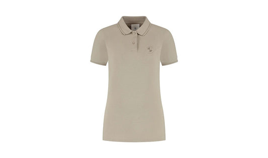 Polo femme beige OEM 80145B5F559, taille XS à XL, 100% coton biologique, logo brodé. Valable pour BMW. Véritable BMW.
