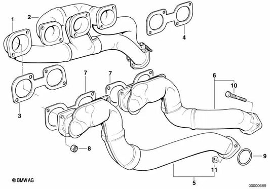 Coletor de admissão OEM 11621436039 para BMW Série 5 E34, Série 7 E32, Série 8 E31. BMW genuíno.