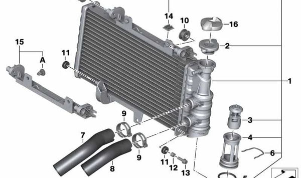 Manguera de retorno OEM 17127678288 para motos BMW F 800 S, F 800 ST, F 800 GT, F 800 R. Original BMW Motorrad.