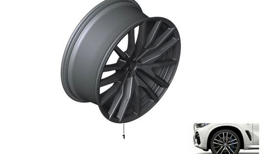 Llanta de aleación orbitgrau 9,5Jx22 ET37 OEM 36105A1F4F8 para BMW X5 (G05) y BMW X6 (G06). Original BMW.
