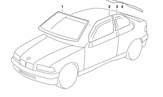 Grüner hinterer Mond mit BMW Antenna 3 E36 -Serie (OEM 51318200131). Original BMW